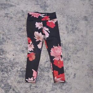 Old Navy Black and Pink Floral Leggings